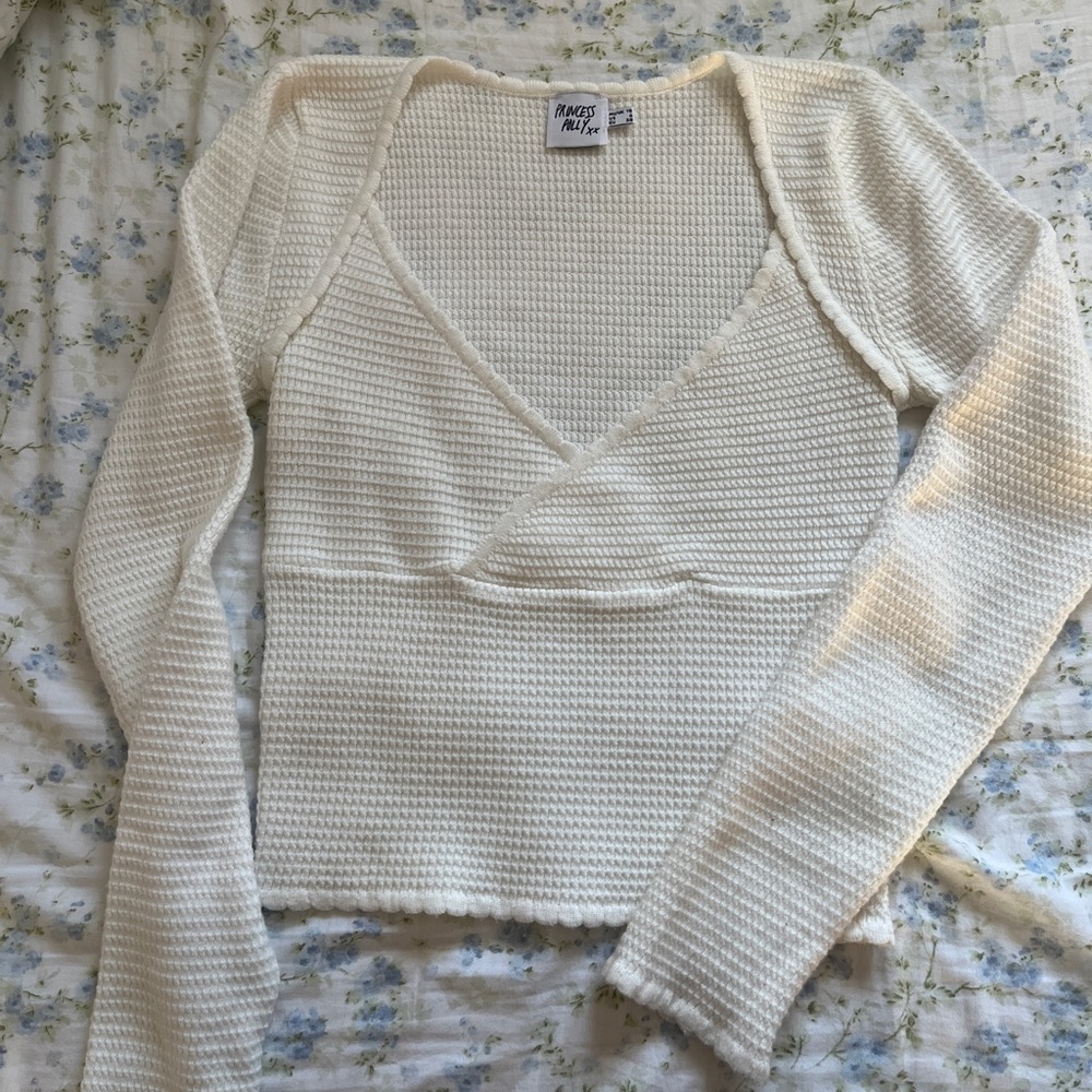 Princess polly Memi long sleeve top in white